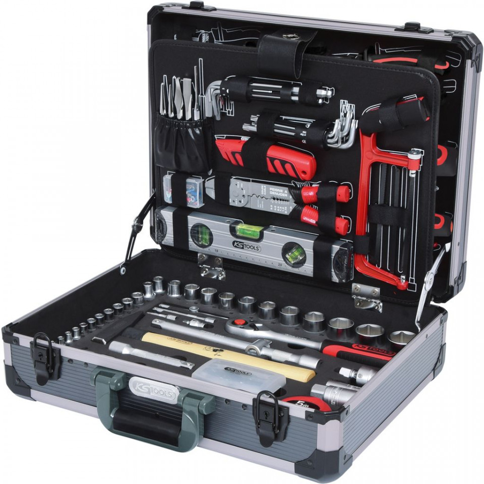 Geanta cu scule, KS TOOLS, 1/4" + 1/2", 127 piese