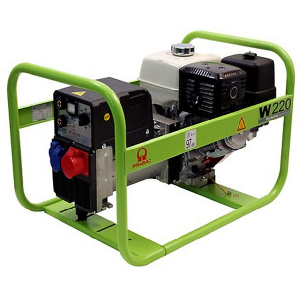 Generator portabil de curent si sudura Pramac W220, trifazat, benzina, 6.1 kVA, curent sudura 40-220 A