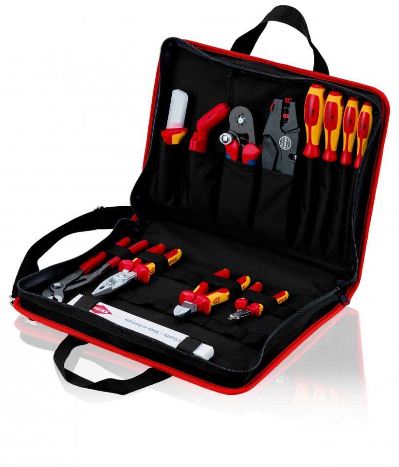KNIPEX 00 21 11 Geantă de scule „Compact” instalații electrice cu 14 bucăți