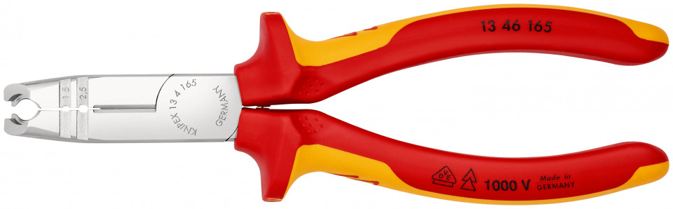 KNIPEX 13 46 165 Cleşte dezizolator izolate, cu manere multicomponent, testate VDE cromat 165 mm