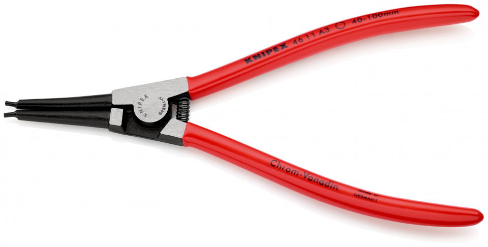 KNIPEX 46 11 A3 clește pentru inele de siguranță pentru inele exterioare pe axuri acoperite cu plastic vopsit negru 210 mm