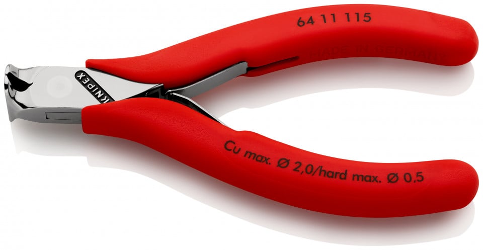 KNIPEX 64 11 115 Tăietor frontal pentru instalații electronice acoperite cu plastic 115 mm