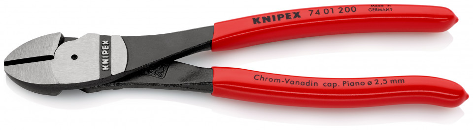 KNIPEX 74 01 200 Șfic de forță acoperite cu plastic vopsit negru 200 mm