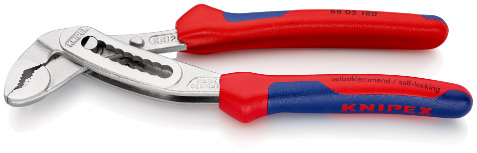 KNIPEX 88 05 180 Alligator® Cleşte pentru pompe de apă cu manşoane multicomponent cromat 180 mm