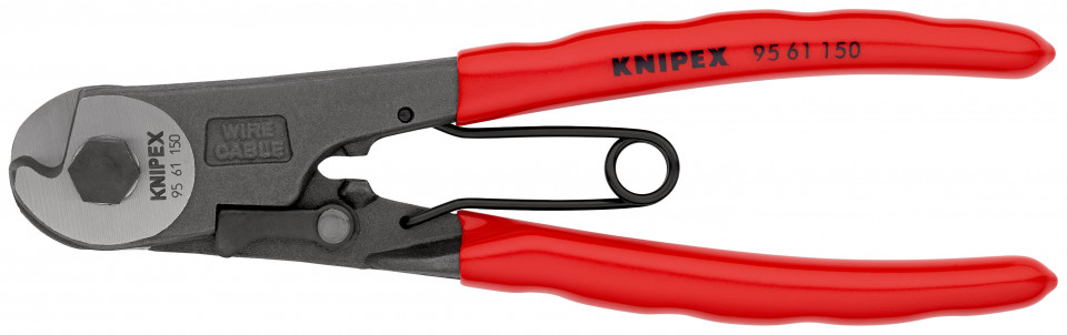 KNIPEX 95 61 150 Foarfece pentru șufe de oțel acoperite cu plastic vopsit negru 150 mm