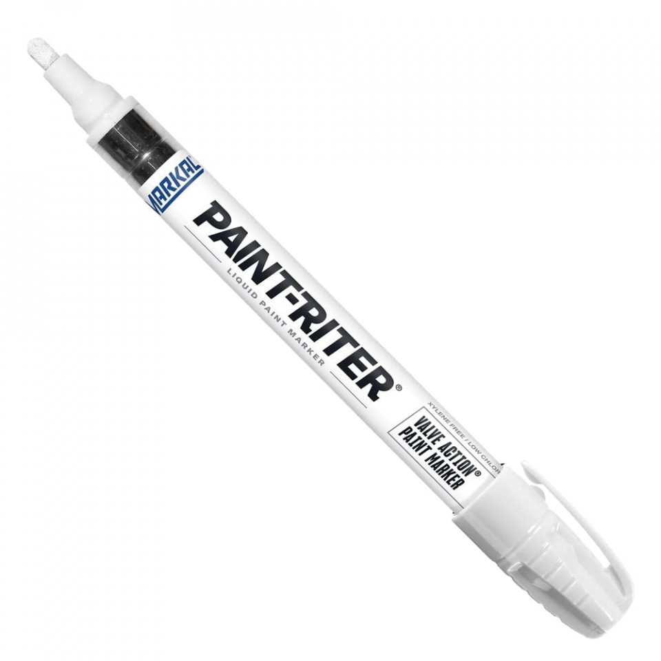 Marker cu vopsea lichida, PAINT RITER Valve Action, alb