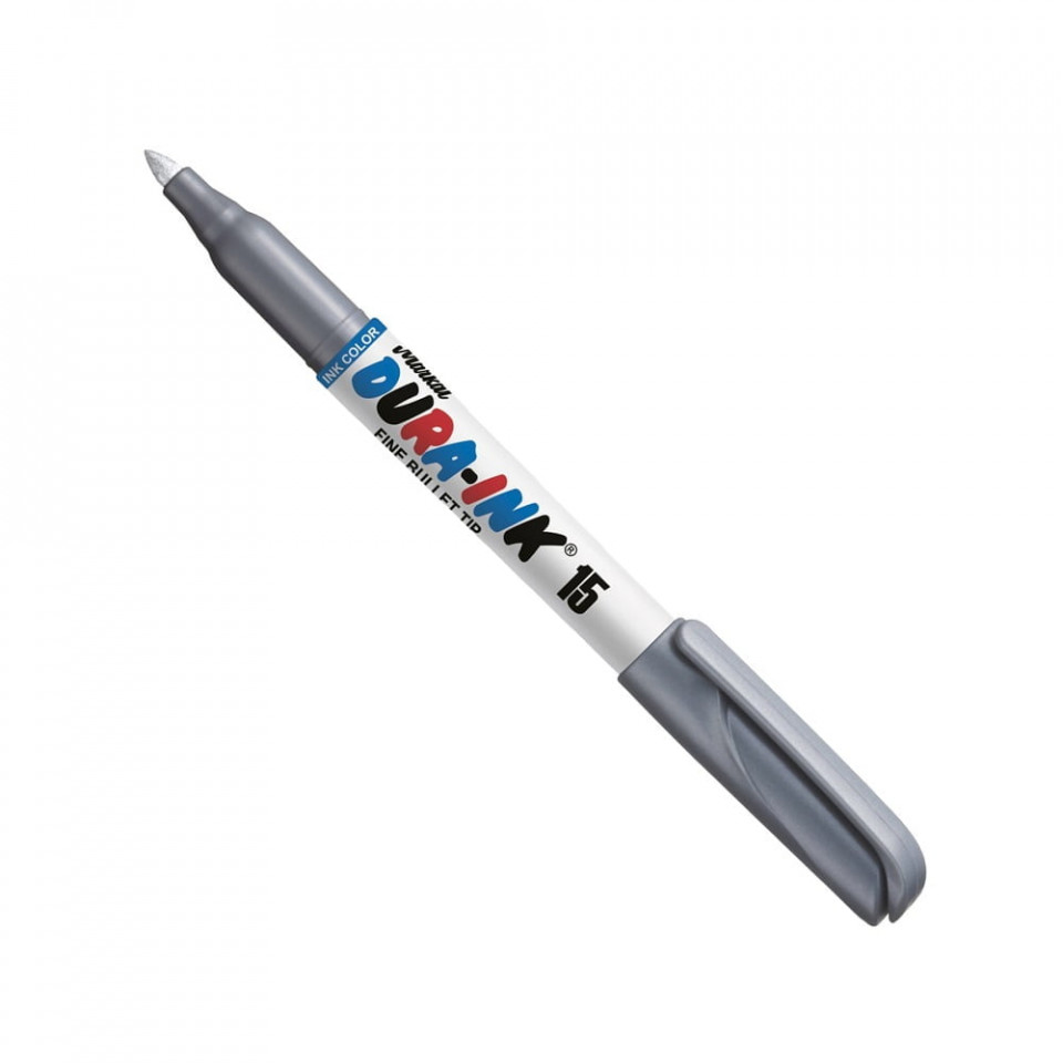 Marker permanent cu cerneală pentru marcaje fine, DURA-INK 15, argintiu