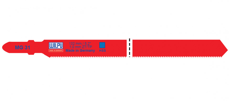 MG 31 Panza HSS pentru fierastrau vertical, prindere T, pentru metal / 5 bucati, DIM 132 x 9.8 x 1.0 mm