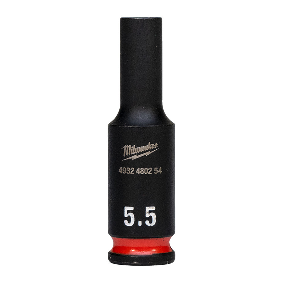 MILWAUKEE, CHEI TUBULARE DE IMPACT SHOCKWAVE™ IMPACT DUTY, 5.5 MM 1/4" IMPACT SOCKET DEEP - 1 PC