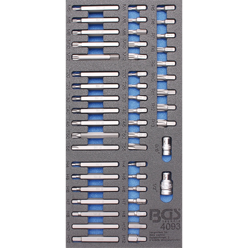 Organizator pentru carucior BGS, 49 varfuri combinate, 1/3 sertar