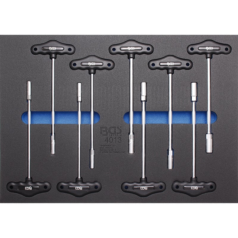 Organizator pentru carucior BGS, 9 chei imbus maner T, 3/3 sertar