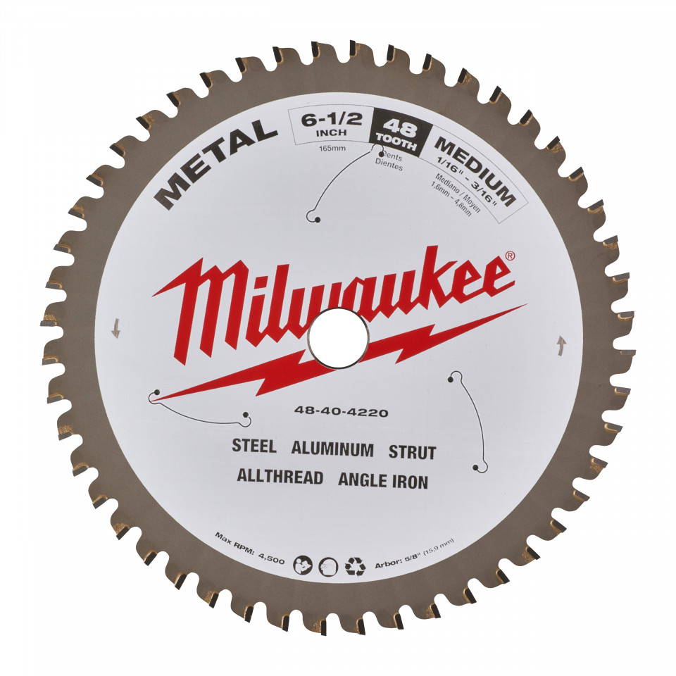 Pânze fierăstrău circular pentru metal Milwaukee ( Nr. dinți: 48, Diametrul exterior al pânzei (mm): 165, Lățime tăiere (mm): 1.6)