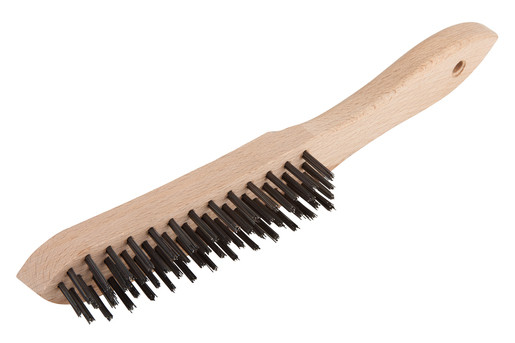 Perie de mana Wolfcraft 2722000, sarma otel, 4 randuri, 280 mm, maner lemn, lungime sarma 23 mm, lungime armatura 140 mm