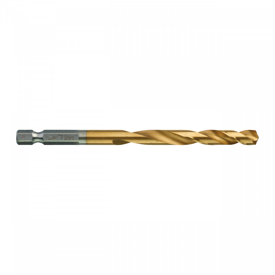 RED HEX Bughie HSS-TiN metal Milwaukee Ø 7x66x109 mm - set 5 buc, tijă de prindere ¼″ hex