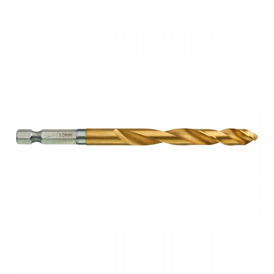 RED HEX - Burghie SHOCKWAVE™ HSS-Ground Titan pentru metal Milwaukee Ø 8x70x111 mm - blister 1 buc