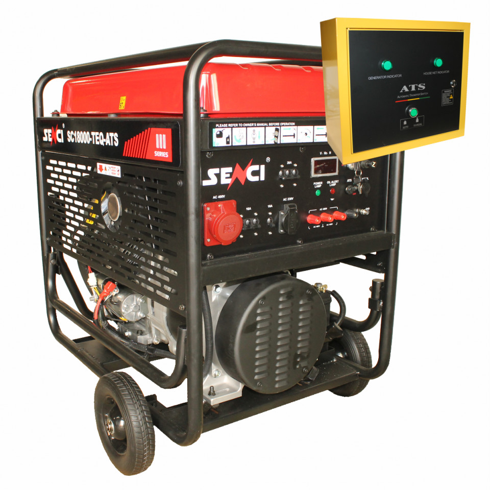 SENCI, Generator SC18000TE-ATS, Putere max. 17 kW, 400V, AVR, motor benzina
