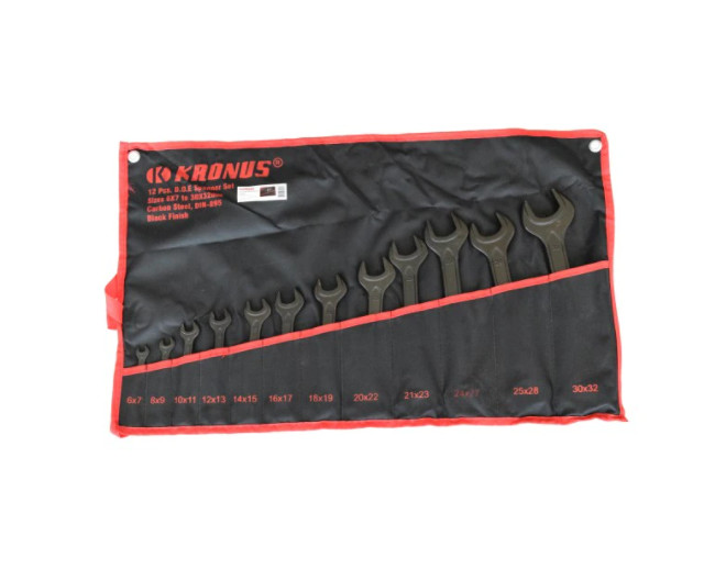 Set 12 chei fixe brunate cu husa textila Kronus - 6-32 mm