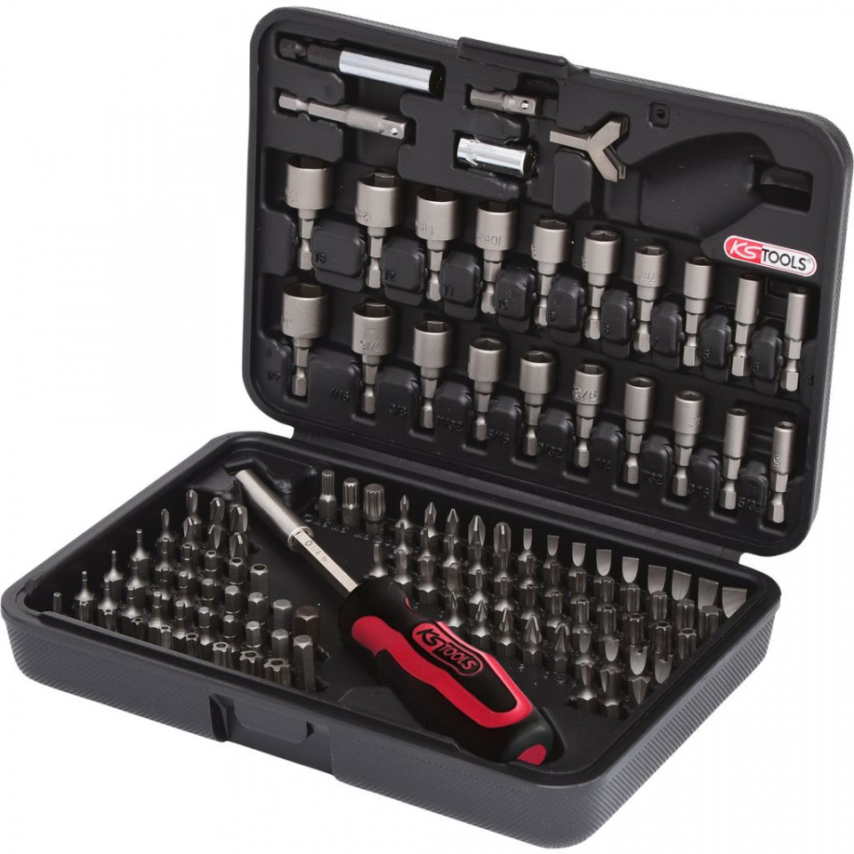 Set 122 de piese KS TOOLS biti si tubulare 1/4"
