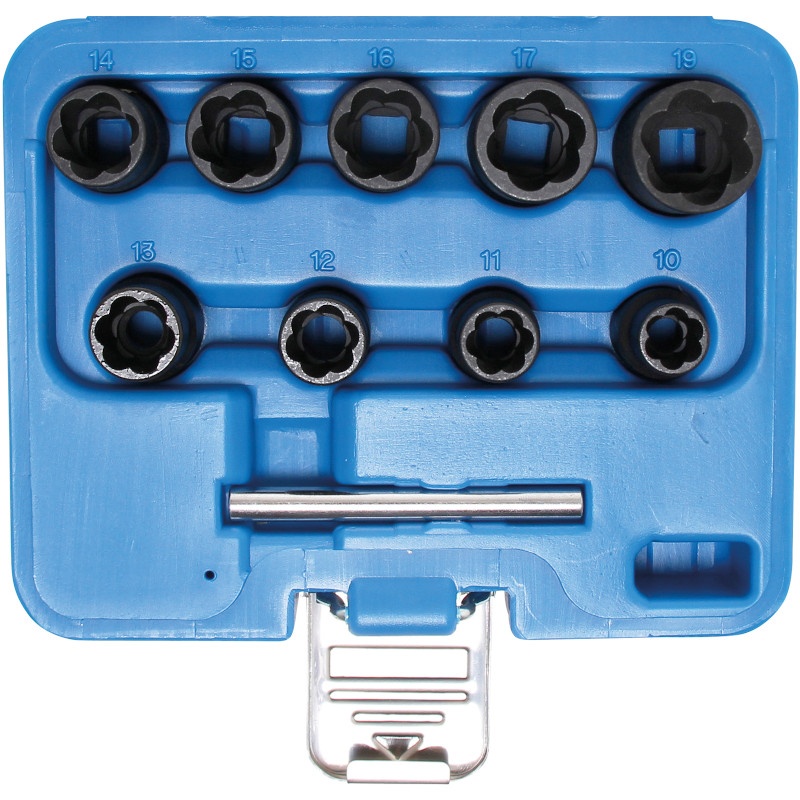 Set chei speciale extras suruburi, canale spirale 10-17 mm 3/8", 10 piese