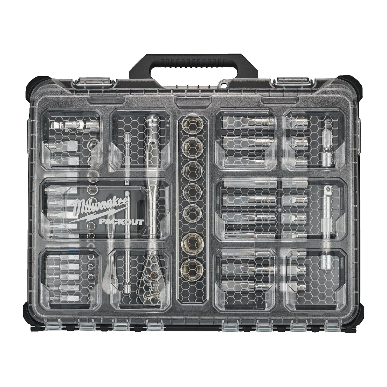 Set chei tubulare 1/4" & 1/2" (63 buc) în organizator îngust PACKOUT™