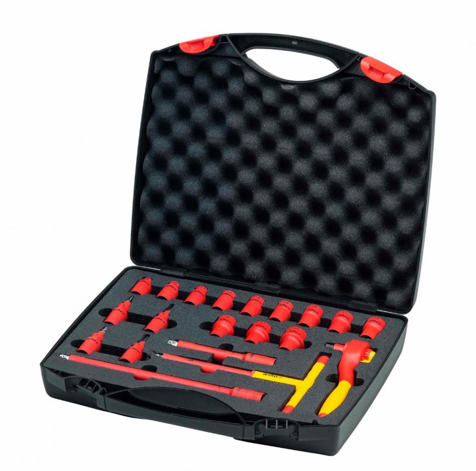 Set chei tubulare izolate la 1000 V, WIHA, 3/8", 20 piese