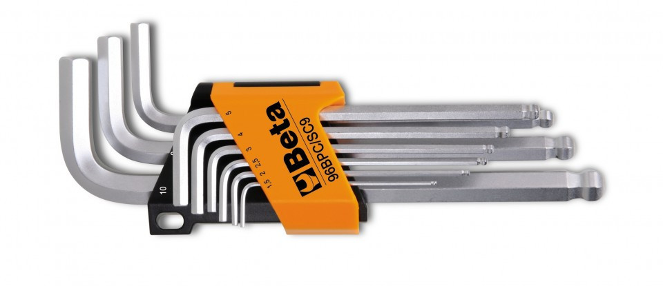 Set de 9 chei imbus în L Beta, cu cap sferic 96BPC/SC9, 1,5 - 10 mm