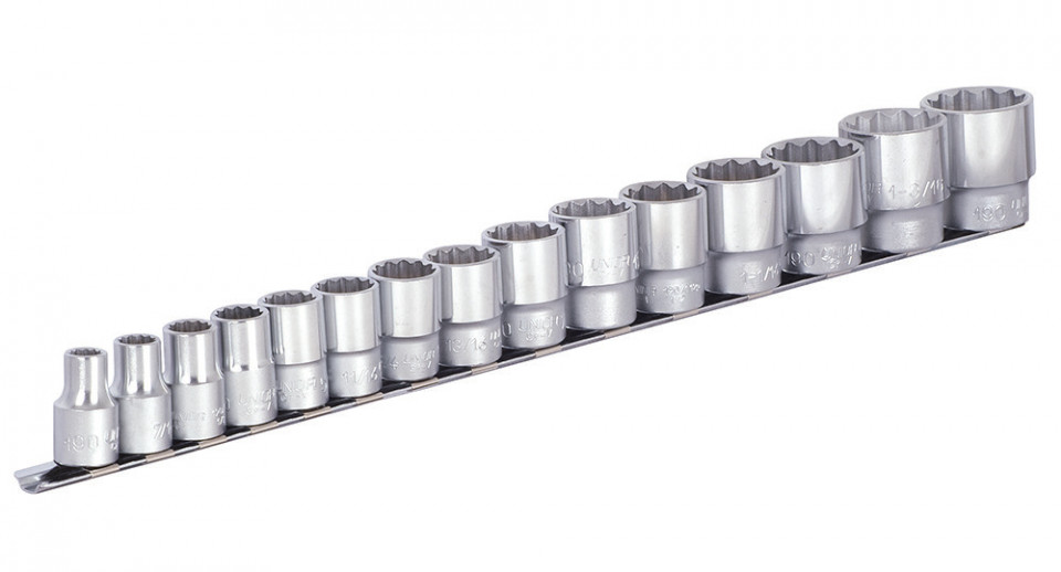 Set de capete chei tubulare Unior 1/2", pe sina 3/8"-1 1/4"