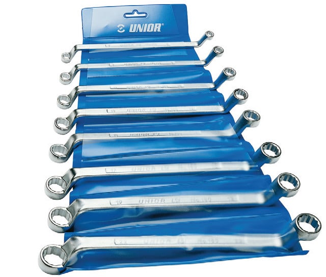 Set de chei inelare dublu cotite in husa de plastic 8 PIESE