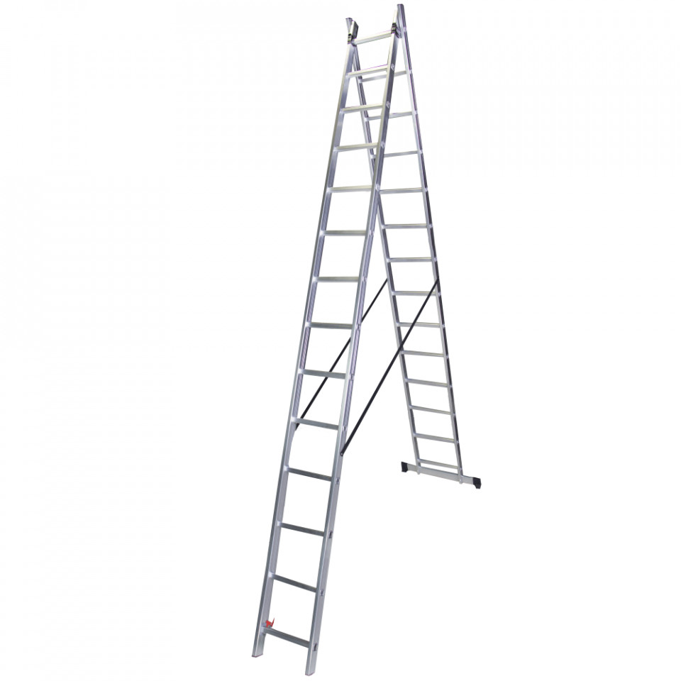 STR217 Scara dubla aluminiu, 2×17 trepte, 467 cm