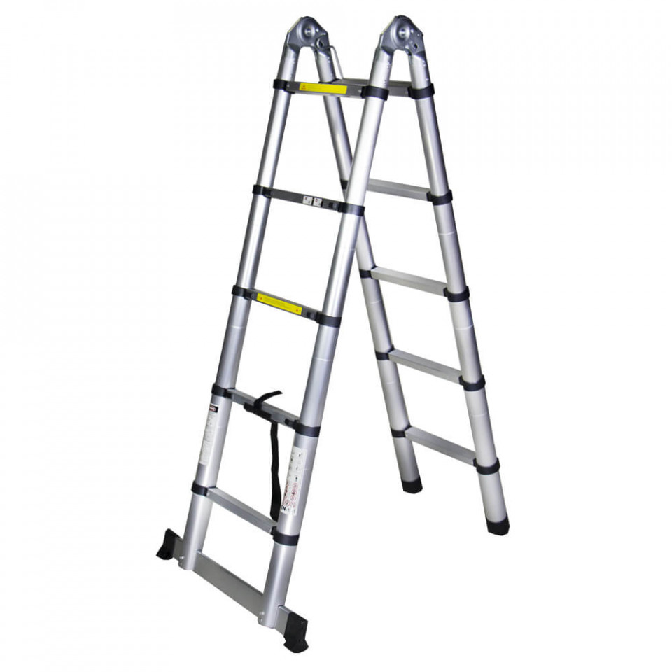 STR3032 Scara telescopica dubla aluminiu, 2×5 trepte, 3.2 m