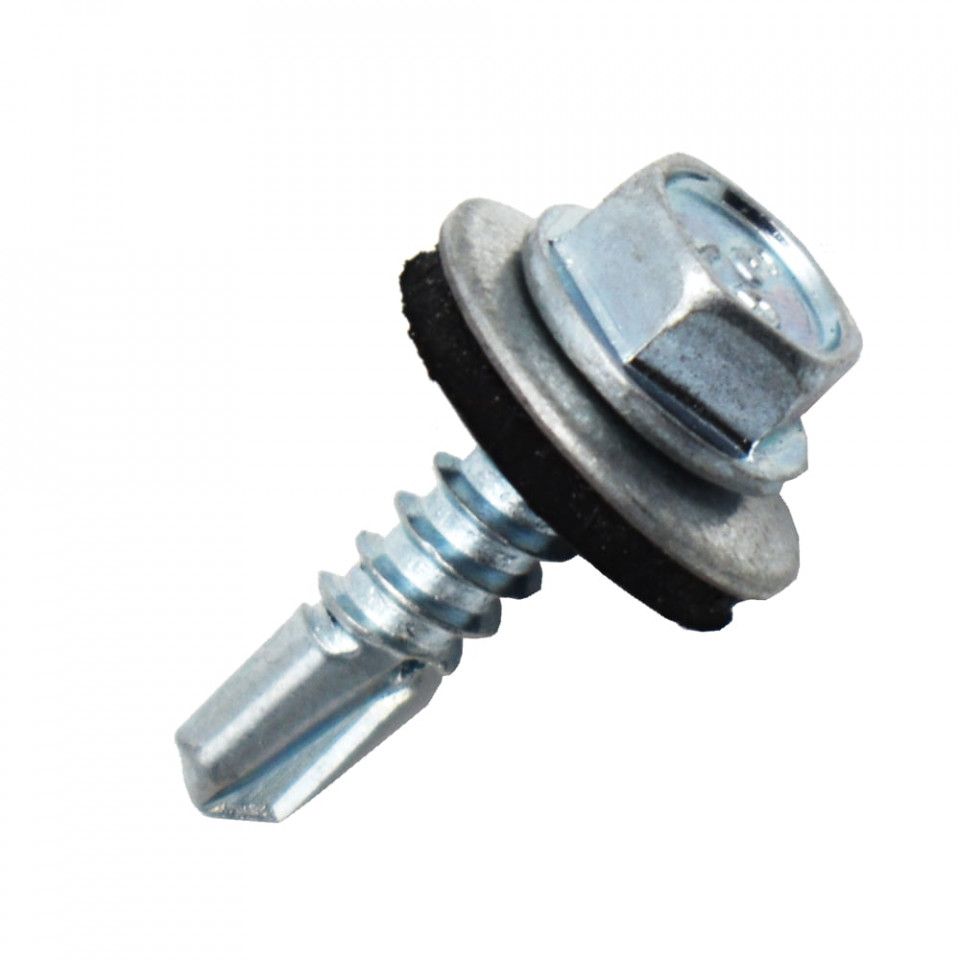Suruburi Autoforante cu cap hexagonal, DIN 7504K, filet metal, (GT3) ZN+saiba EPDM, 4.8x19mm, 250 bucati