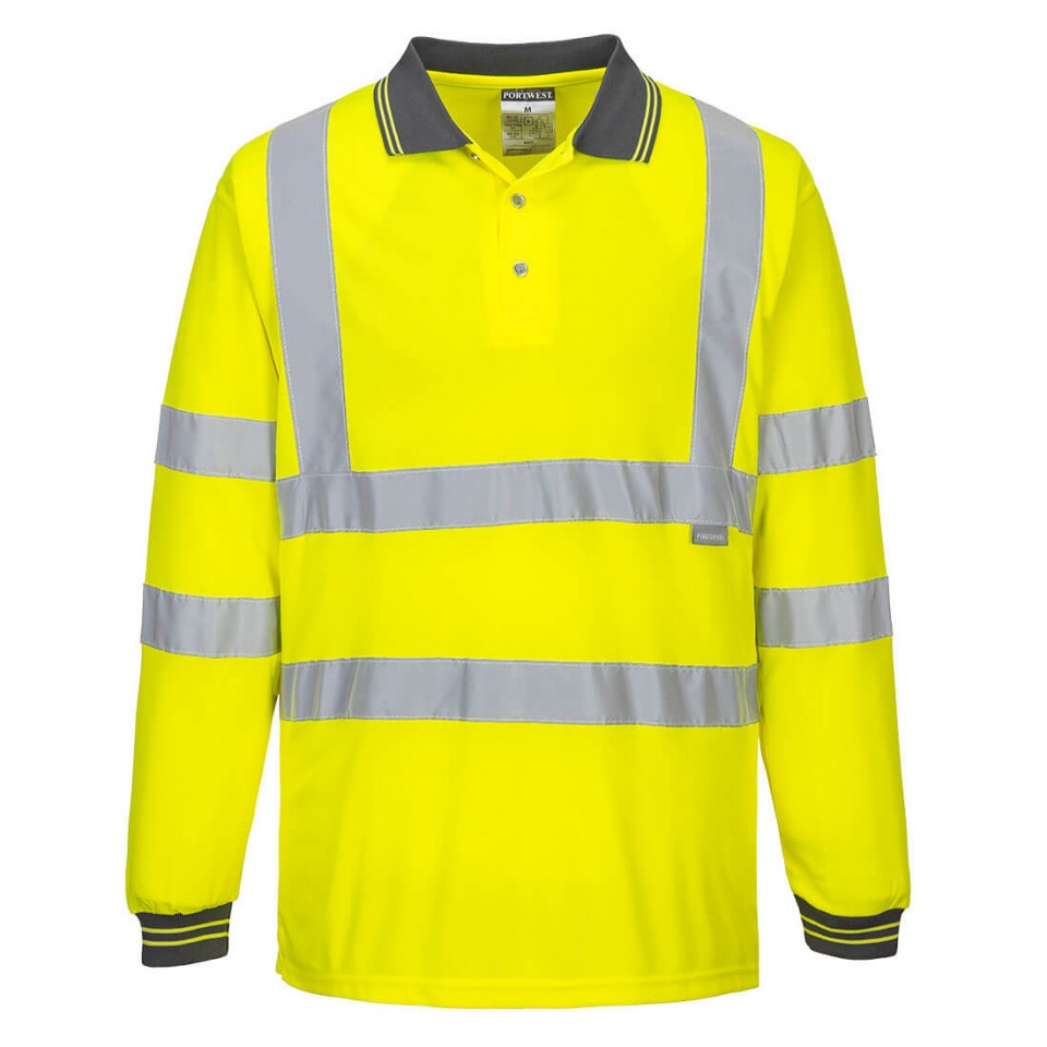 Tricou Polo HiVis cu maneci lungi S277