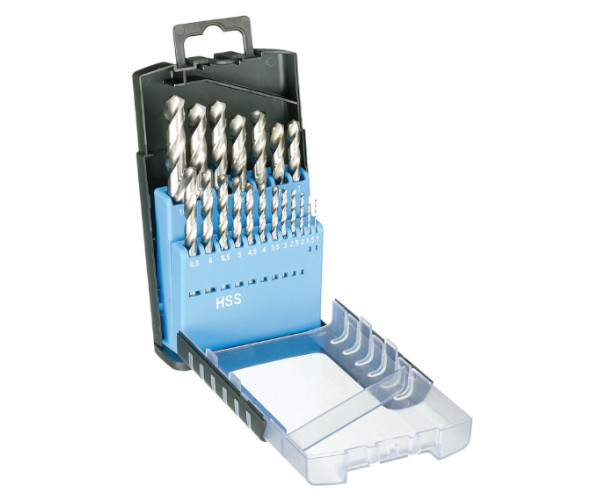 Trusa burghie DIN 338, HSS-G, rectificate, 1,0-10,0 mm x 0,5 mm / 19 piese