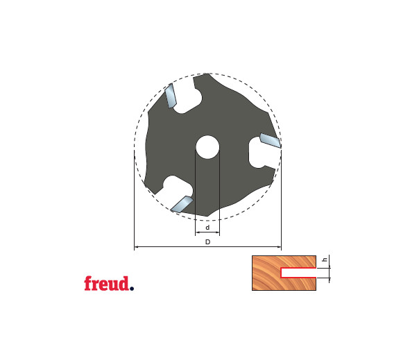 56- Freza uluc placata CMS pentru arbore Z=3, h 3.97, D 50.8 - 56-10908P