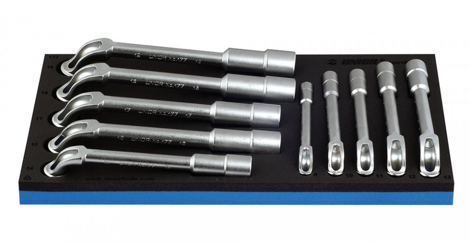 964/18BSOS Set de capete cu chei inelare dublu cotite in modul SOS / 10 piese - 621074 8-19 mm
