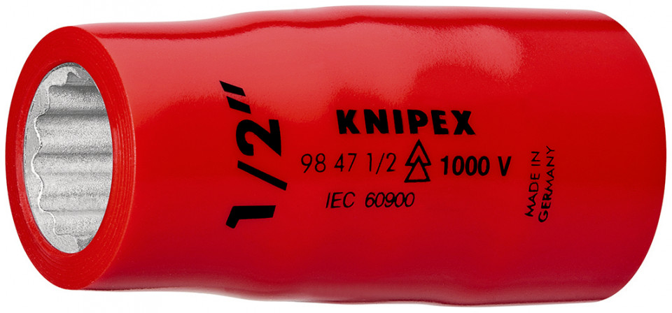 Adaos pentru cheie tubulară (bihexagonal) cu element rectangular interior Knipex de 1/2" 55 mm
