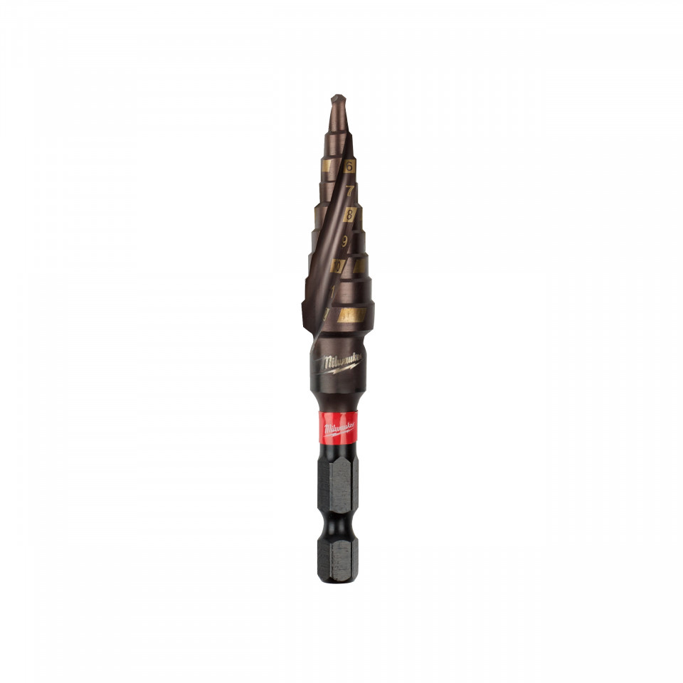 Burghie în trepte SHOCKWAVE™ IMPACT DUTY Milwaukee ShW 4 to 12 mm, 1 mm steps