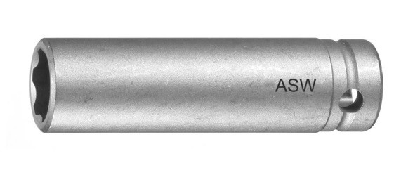 Cap cheie tubulara de impact lunga cu pereti subtiri si profil de protectie ASW 1/2", 13mm L78mm