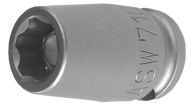 Cap cheie tubulara de impact scurta ASW 3/8" cu profil de protectie si magnet 17mm L32mm