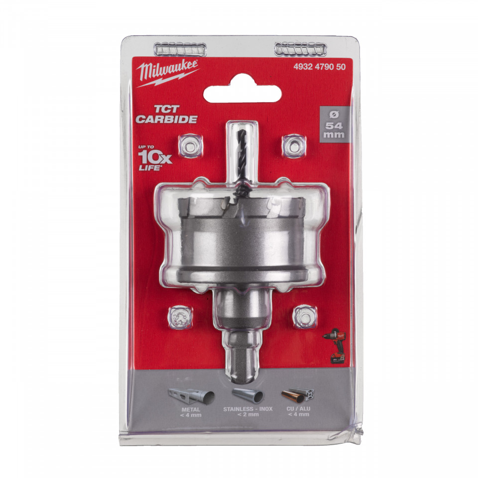Carote oțel inoxidabil TCT 54 mm
