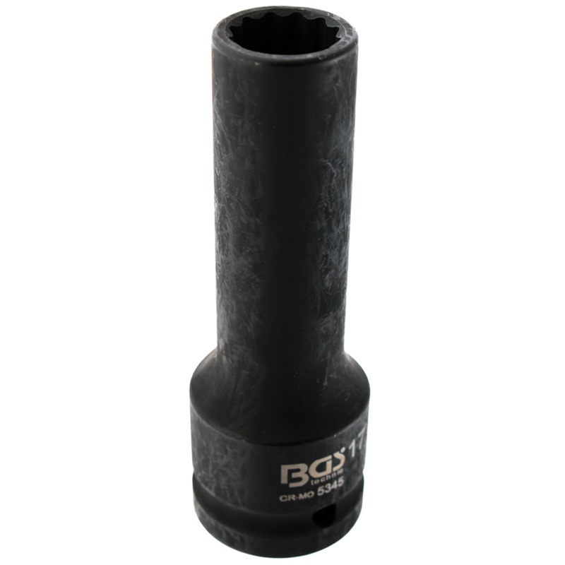 Cheie tubulara lunga de impact 12 puncte (dublu hexagon), 17mm, 3/4"
