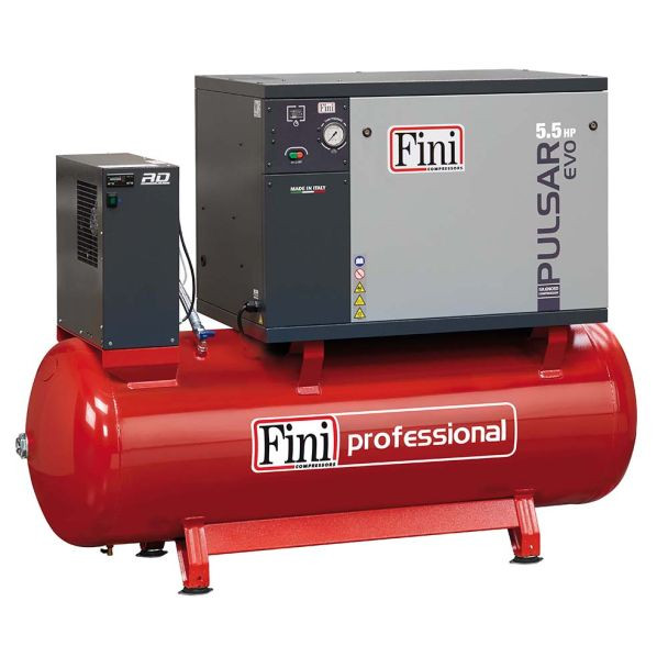 Compresor de aer silentios Fini Pulsar Evo BK114-500-5,5-ES, 500 l, 4 kW, 10 bar, 580 l/min, cu uscator