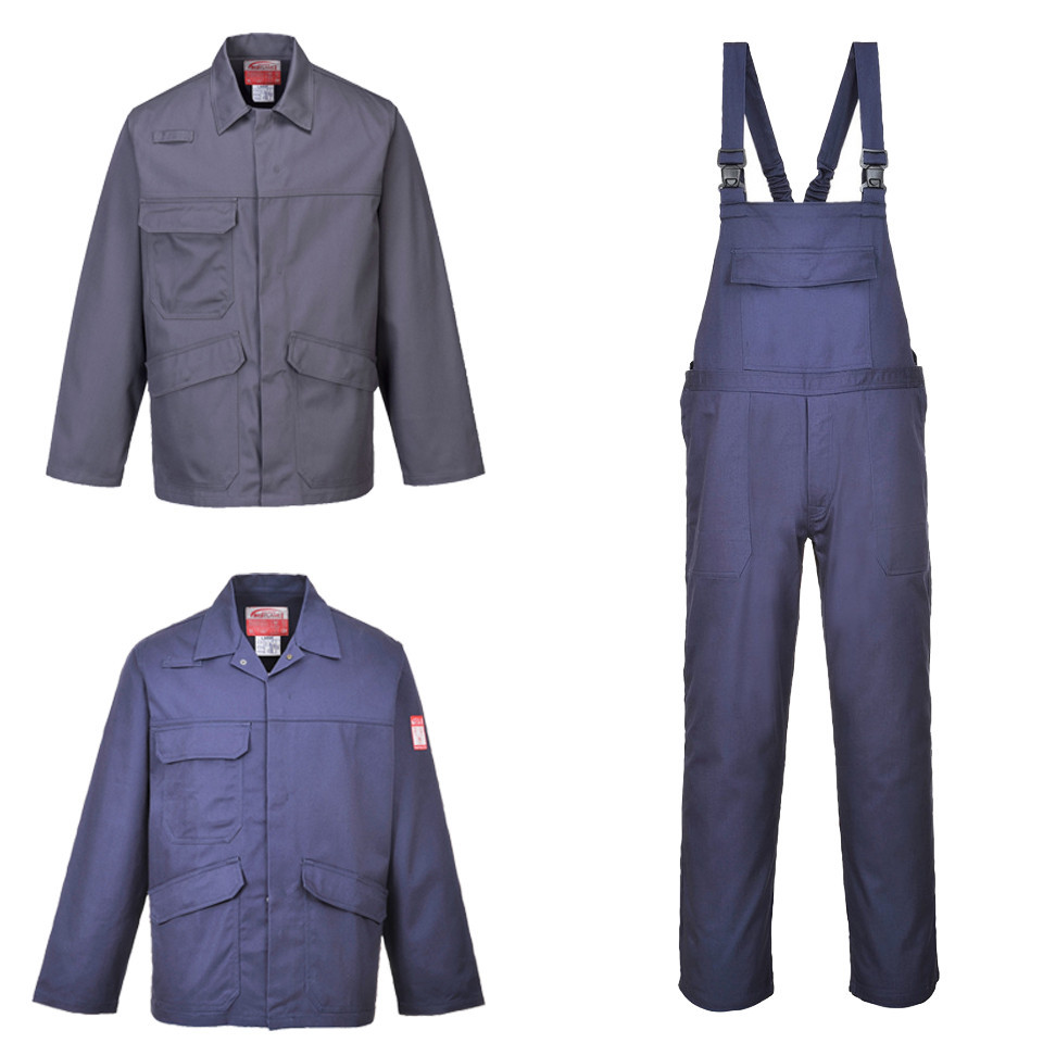 Costum haine de lucru ignifuge 330 gr, jacheta + pantalon cu pieptar