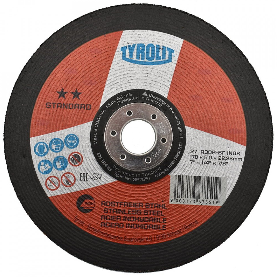 Disc abraziv pentru polizat inox 178x6x22.23 Standard**