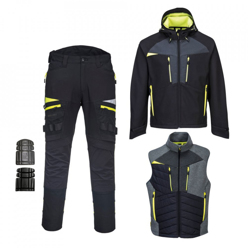DX4 - Costum haine de lucru, softshell + vesta + pantalon