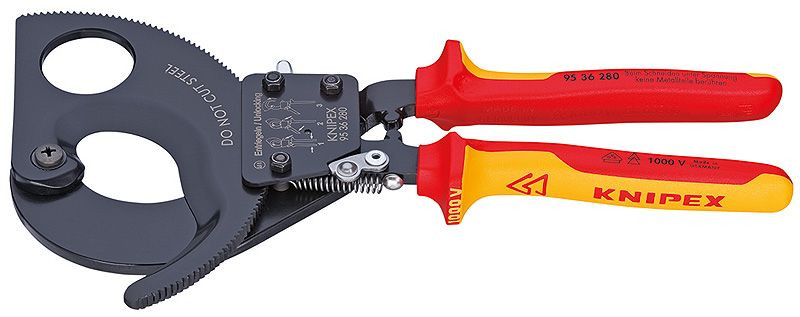Foarfeca cu clichet pentru cabluri, izolata la 1000 V, KNIPEX, 280 mm