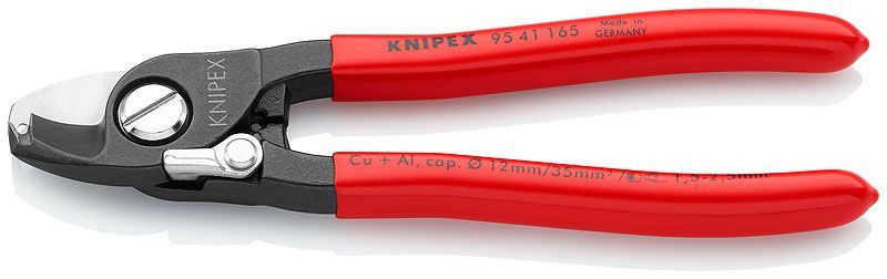 Foarfeca de taiat cablu si dezizolat, cu arc, KNIPEX, 165 mm
