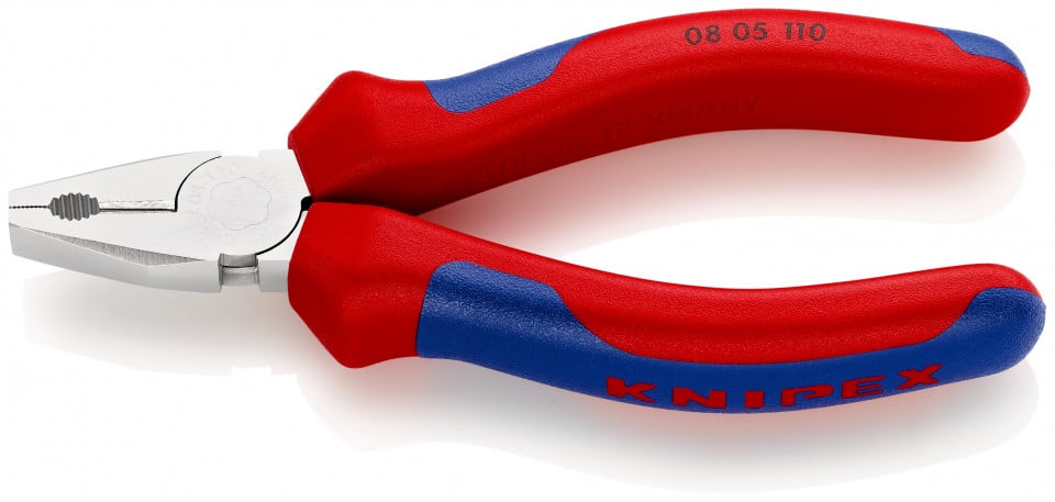 KNIPEX 08 05 110 Clește mini combinat cu manşoane multicomponent cromat 110 mm