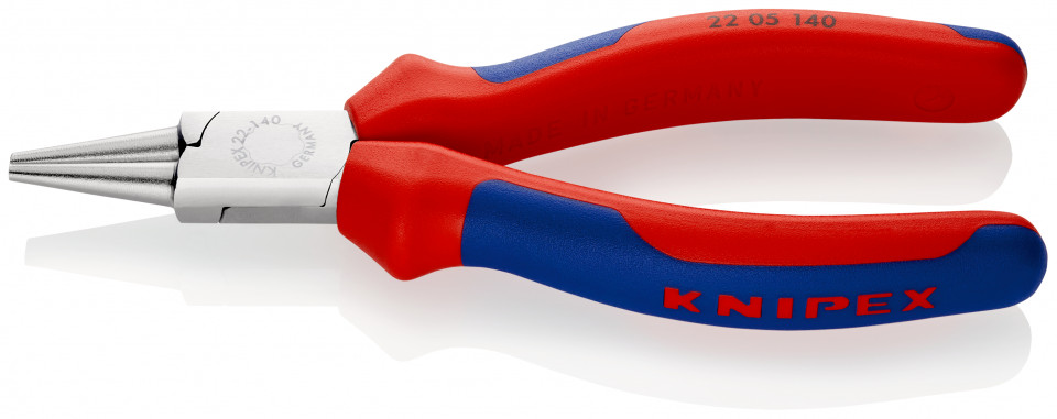 KNIPEX 22 05 140 Clește rotund cu manşoane multicomponent cromat 140 mm