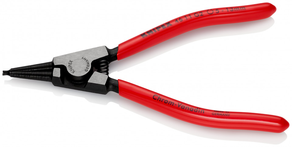 KNIPEX 46 11 G2 clește pentru inele de siguranță pentru inele de prindere pe axuri acoperite cu plastic vopsit negru 140 mm